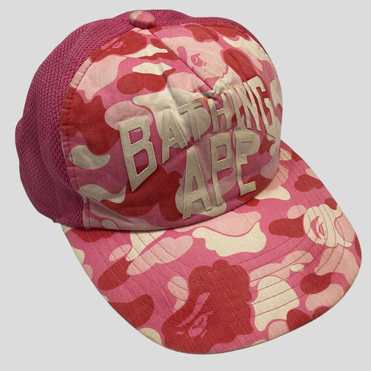 Bape OG ‘06 Pink Camo Trucker Cap - One Size | O/S, Multicoloured
