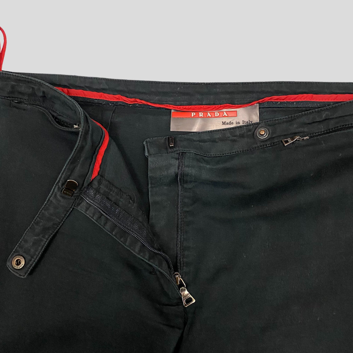 Prada Sport Womens Red Tab Flares - 32 | W32, Black