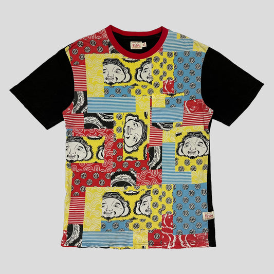 Evisu 00’s Bandana Patchwork Pocket T-shirt - M | XL, Black