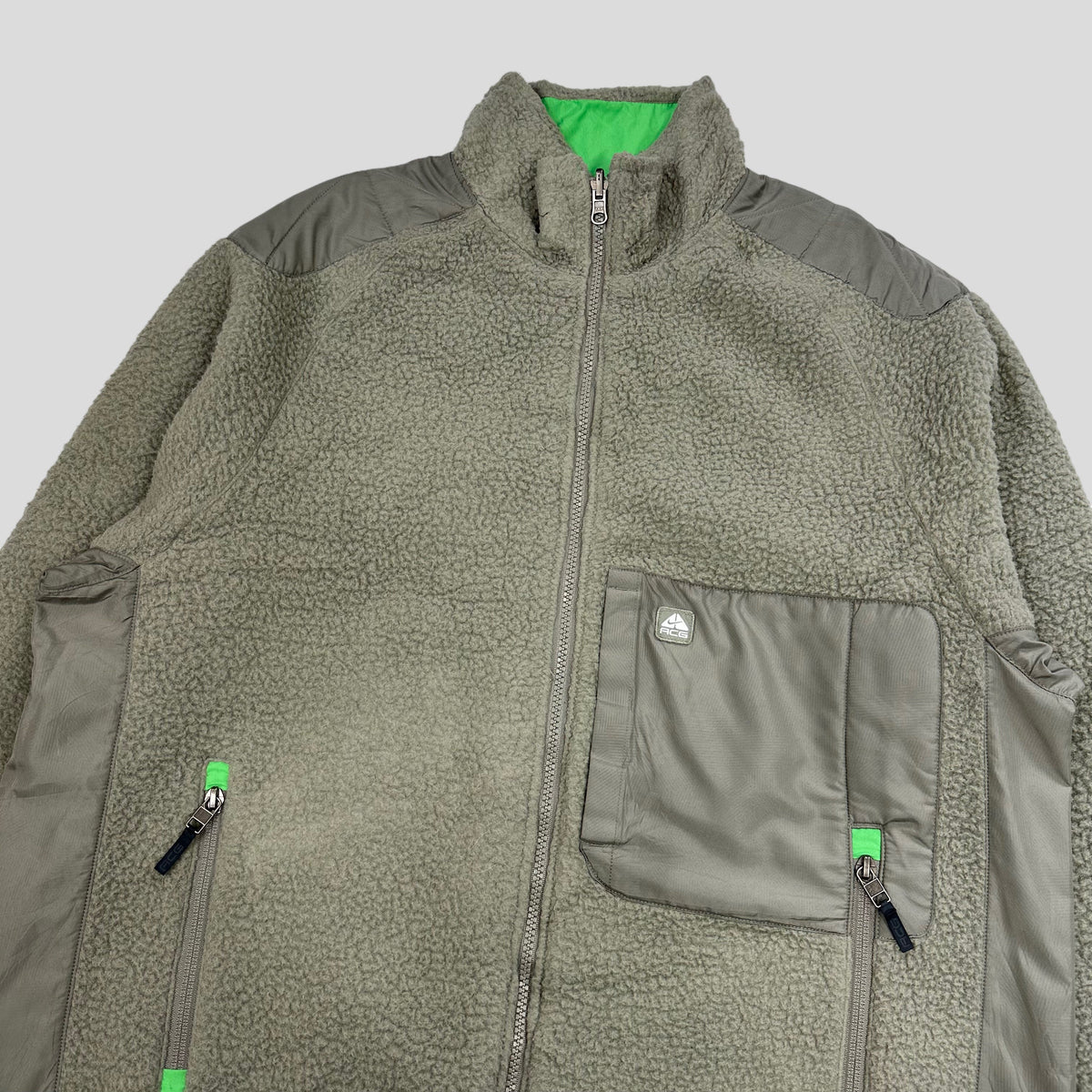 Nike ACG FW04 Reversible Nylon Panelled Fleece - L | Medium, Multicoloured