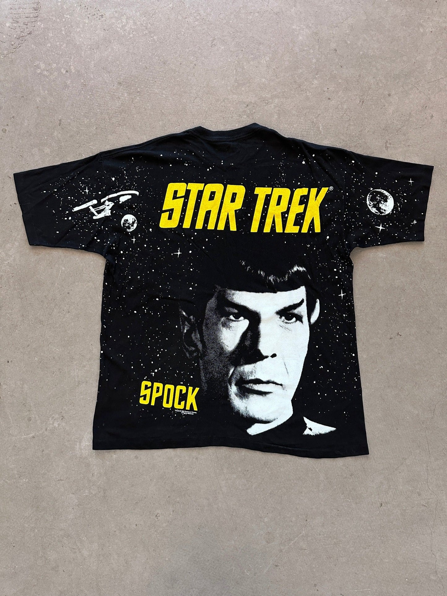 1993 Star Trek Spock AOP T-Shirt - XL | X-Large, Red