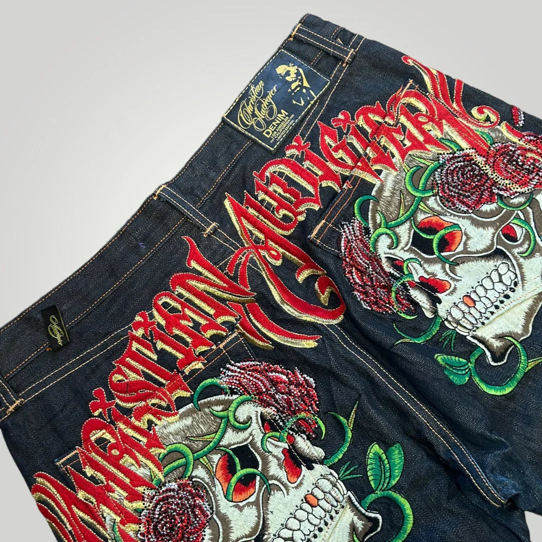 Christian Audigier Denim Shorts 36
