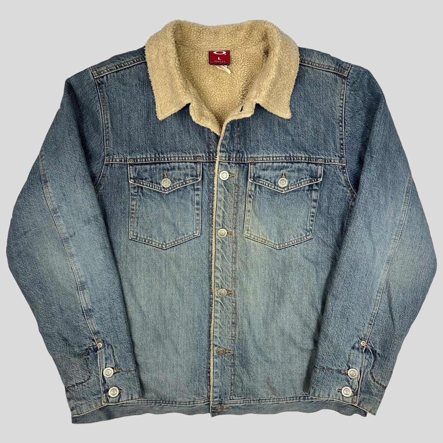 Oakley 00’s Sherpa Lined Denim Jacket - XL
