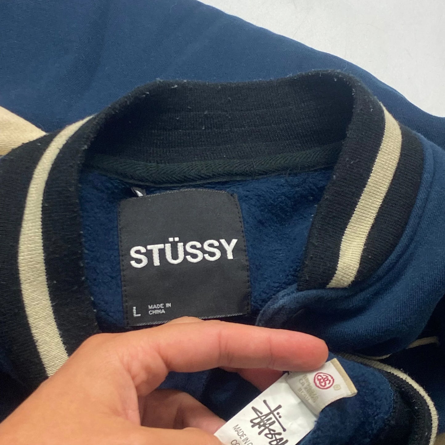 Stussy 00’s Chenille S Logo Varsity Jacket - L