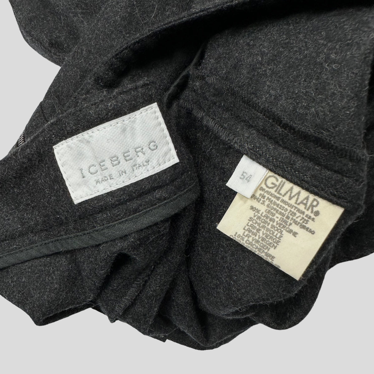 Iceberg 90’s Italian Wool 3D Pocket Cargos - 36-38 | W38, Grey