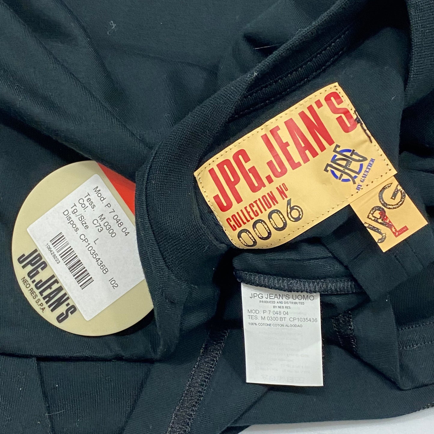 JPG Jeans AW2003 No0006 Graphic LS T-shirt - L | Large, Black