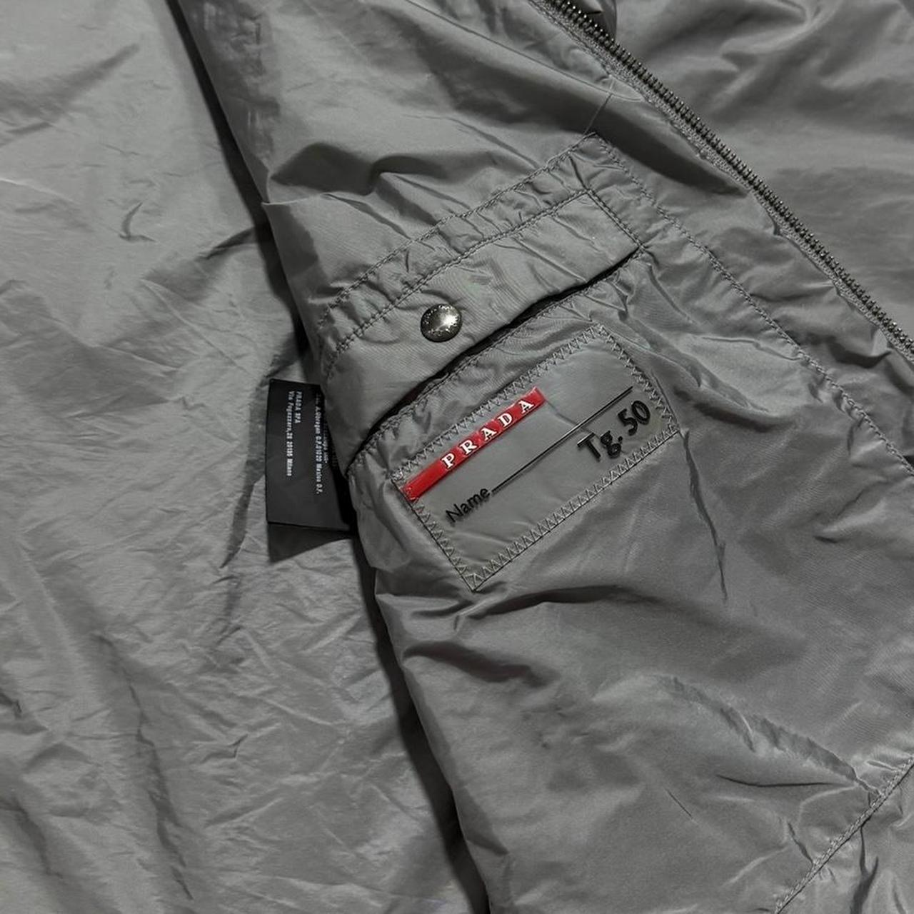 Prada Silver Nylon Jacket | Large, Silver