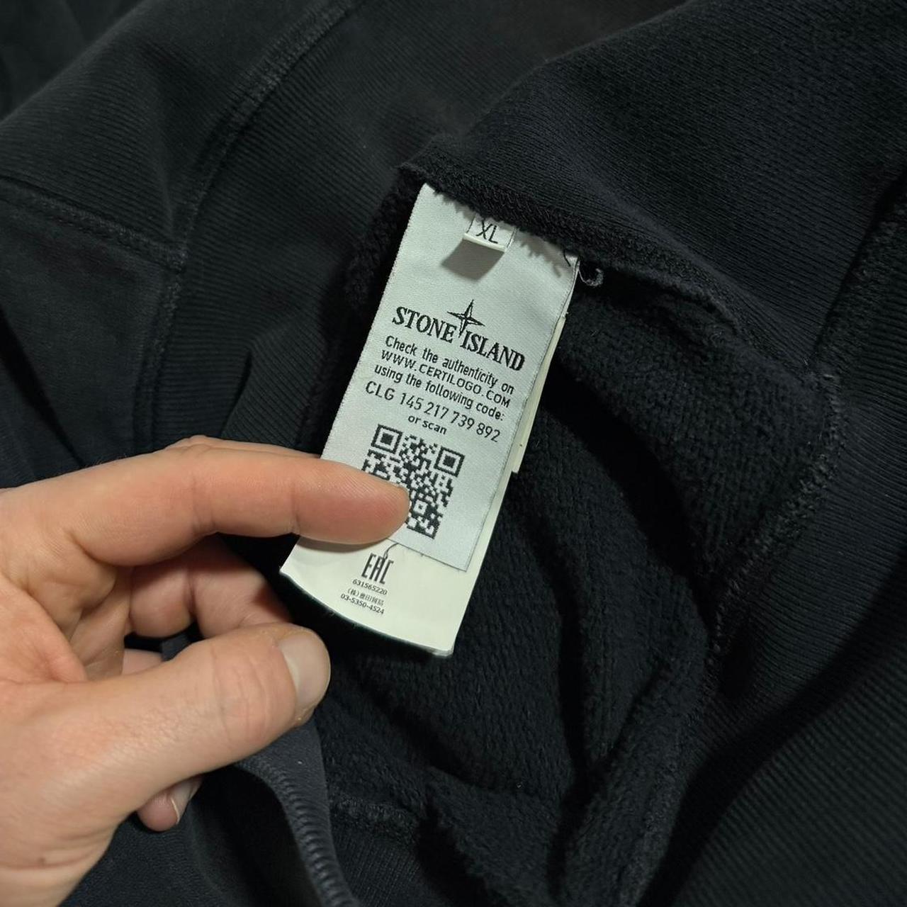 Stone Island Black Full Zip Hoodie | XL, Black
