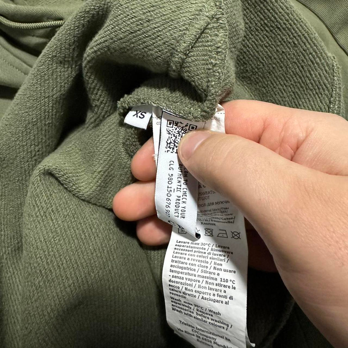 CP Company Goggle Hoodie | XS, Olive Green