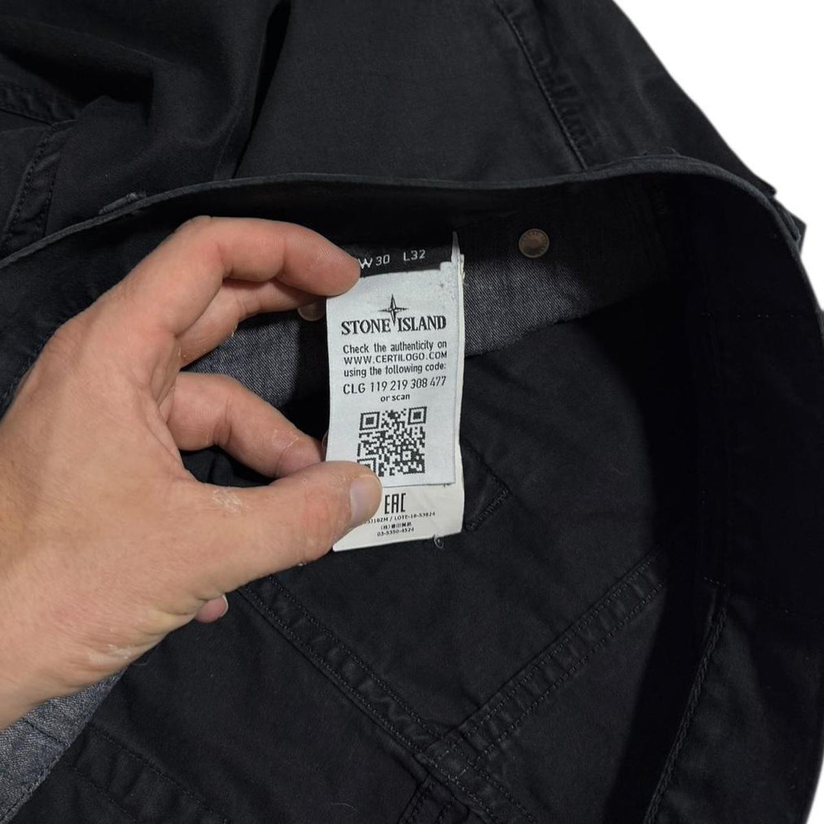 Stone Island Black Trousers | W30, Black