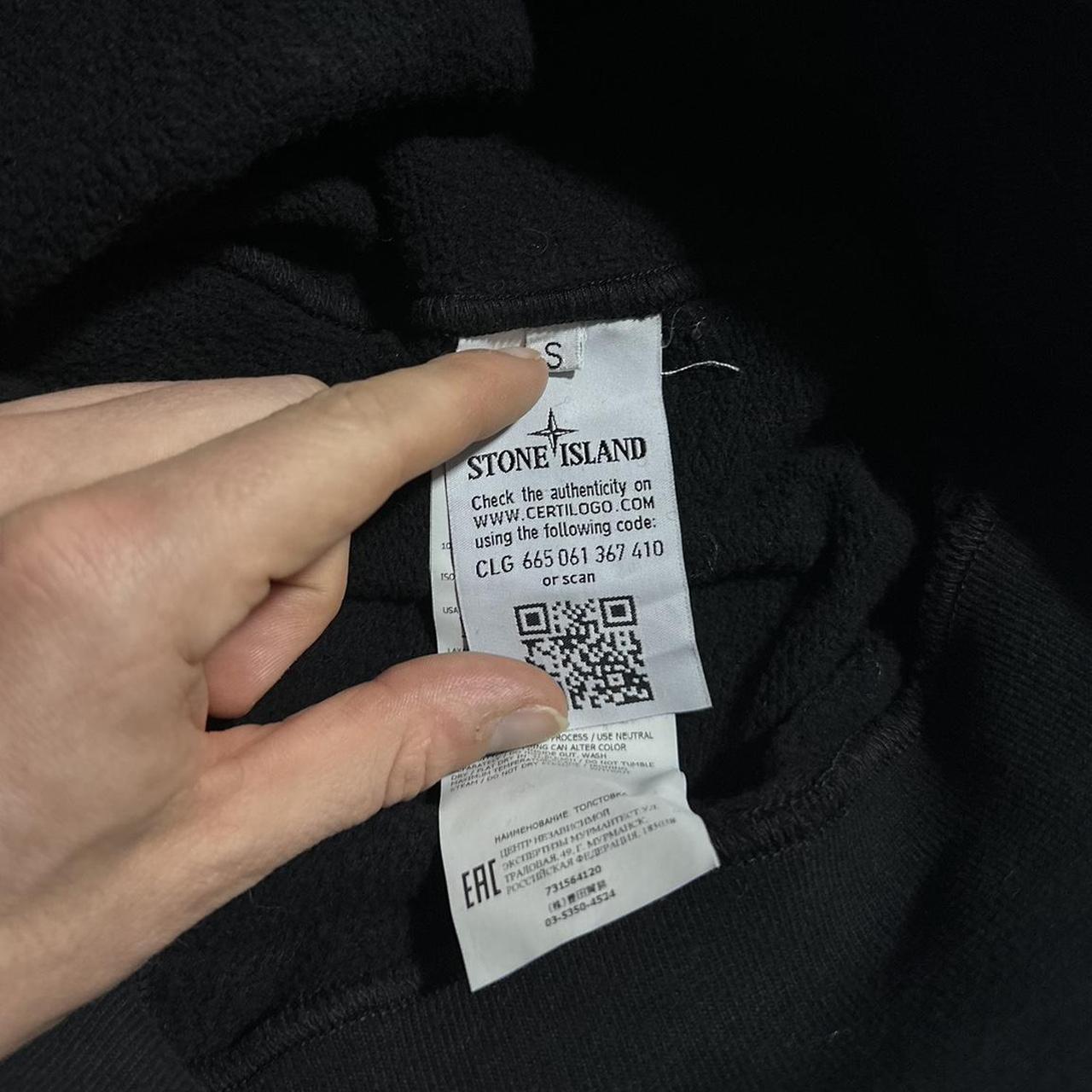 Stone Island Black Pullover Hoodie | Small, Black