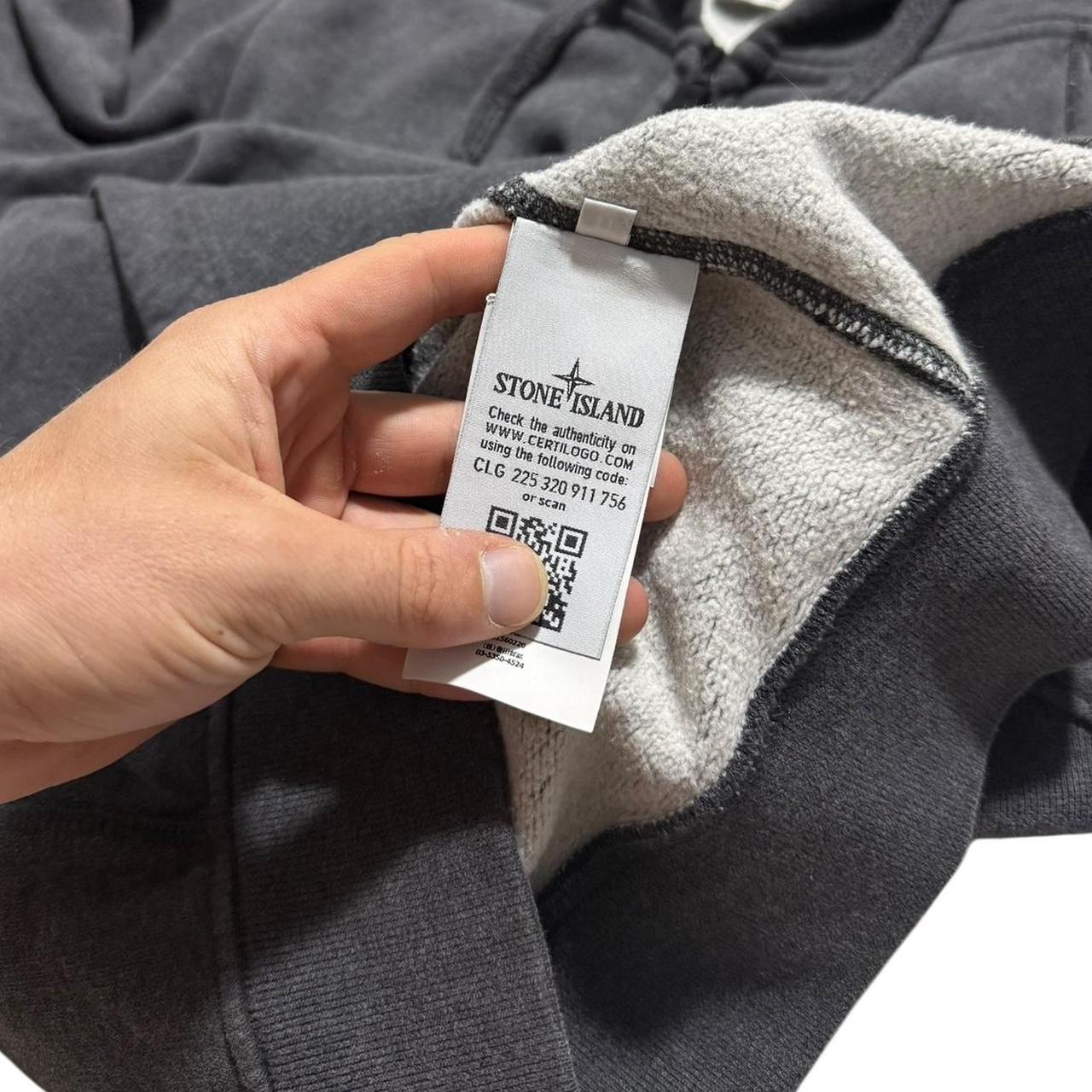 Stone Island Grey Zip Up Hoodie | Medium, Grey