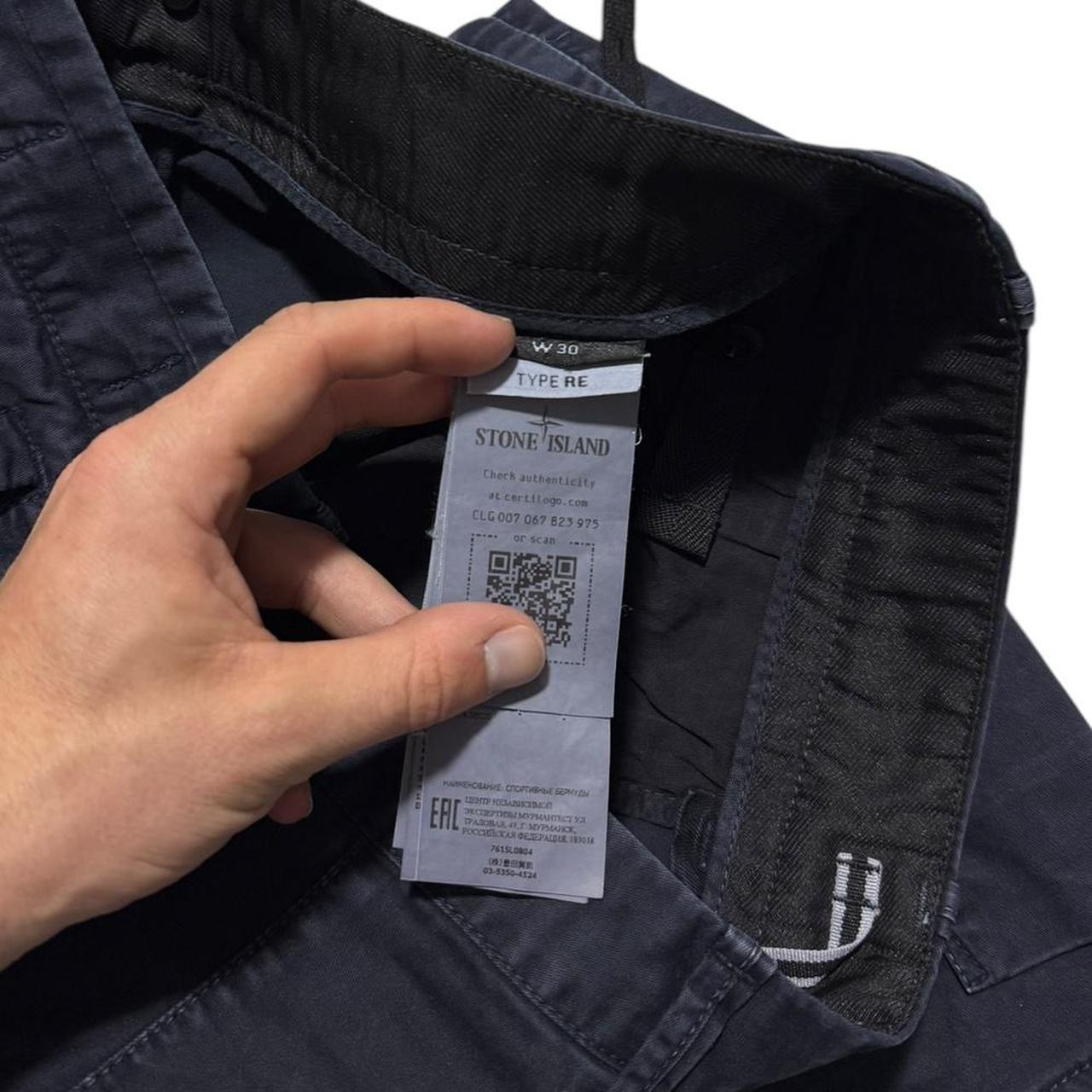 Stone Island Navy Canvas Shorts