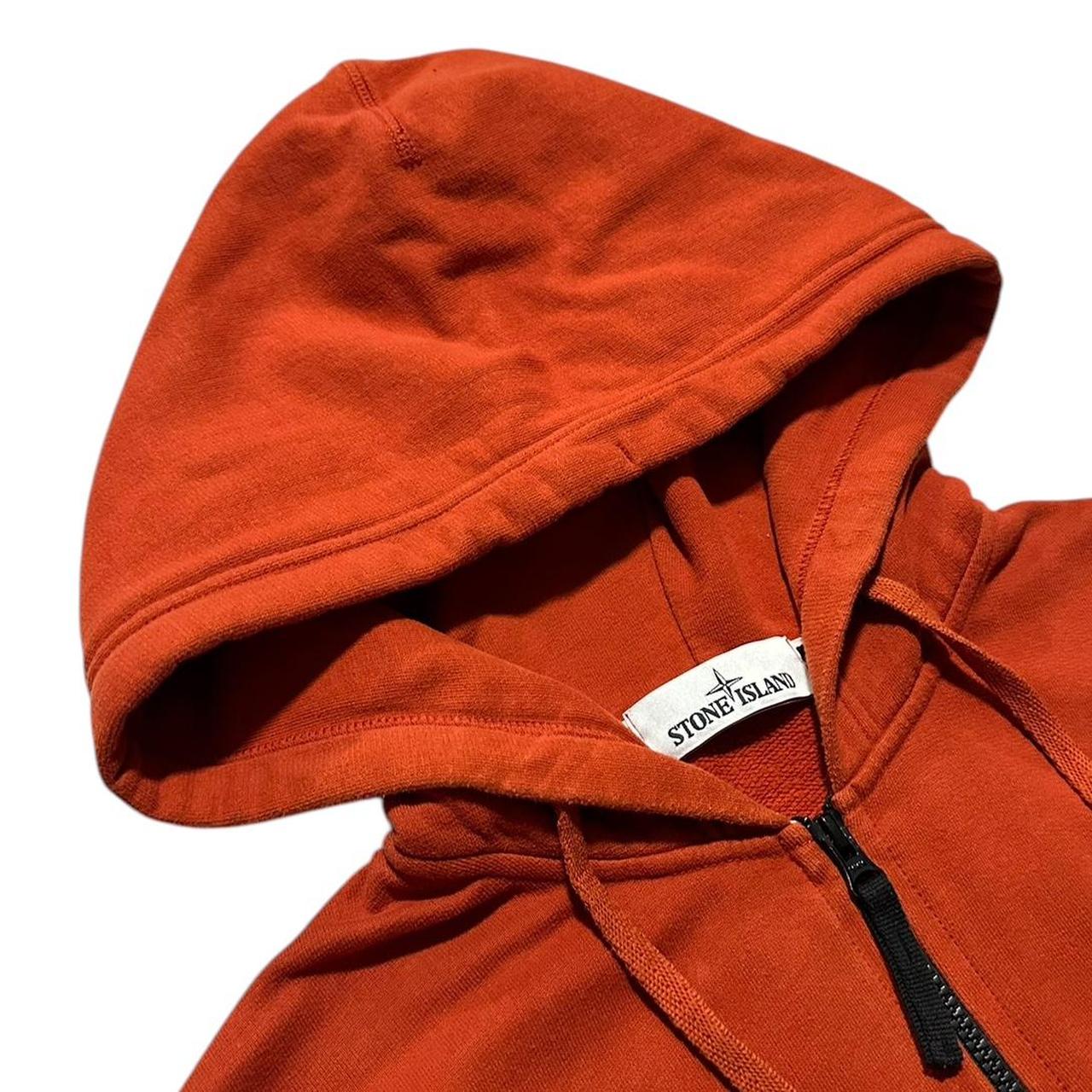 Stone Island Full Zip Orange Hoodie | Medium, Orange