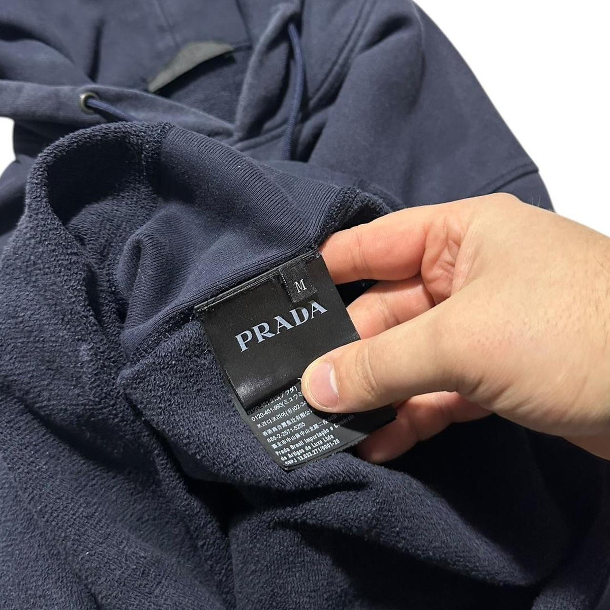 Prada Pullover Hoodie | Medium, Navy
