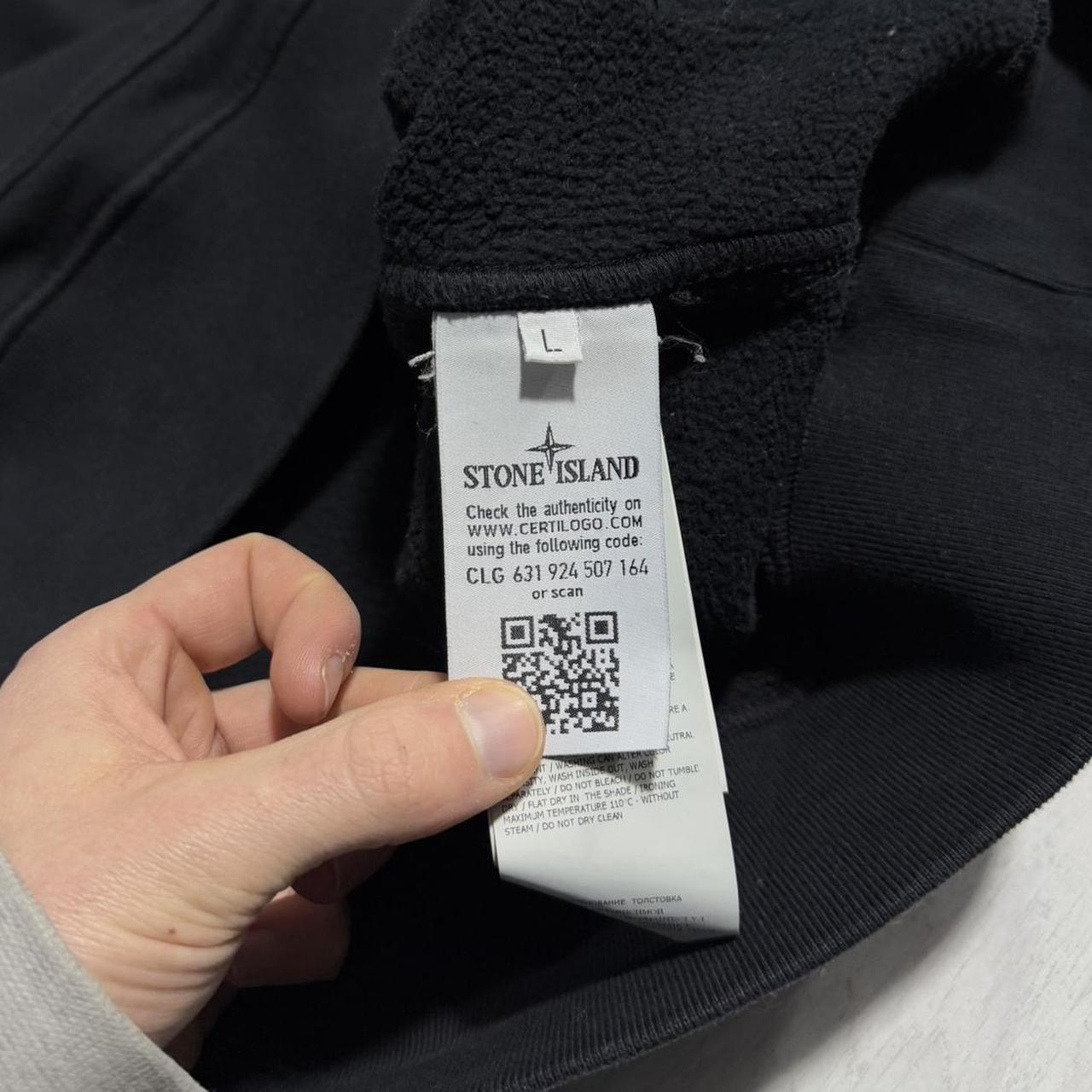 Stone Island Black Pullover Hoodie | Large, Black