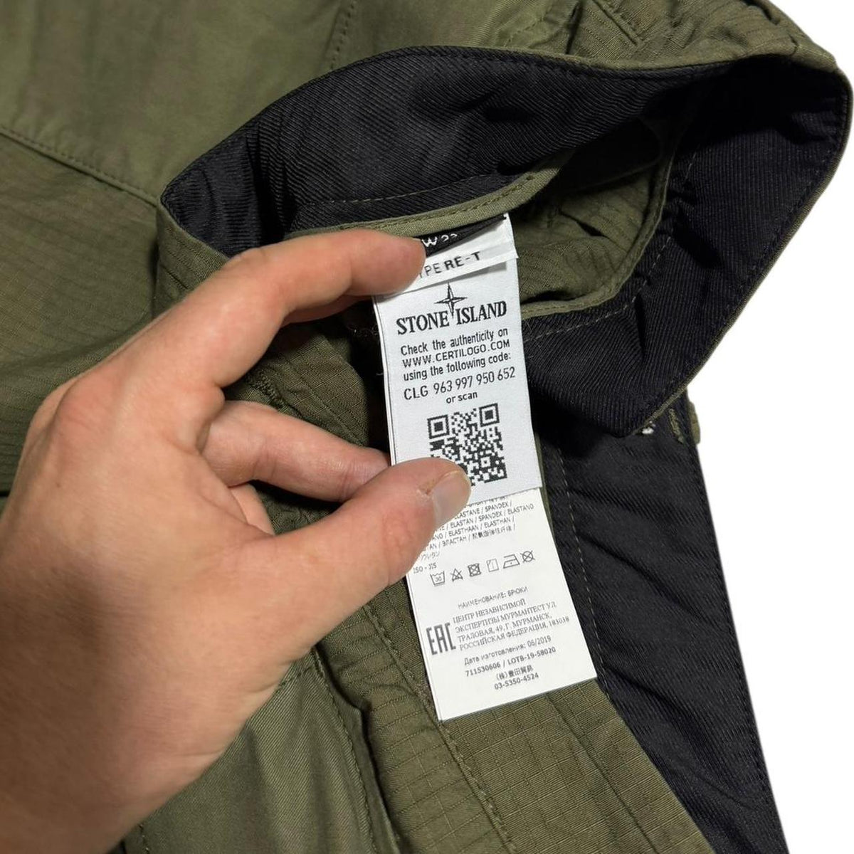 Stone Island Combat Cargo Trousers | W32, Olive Green