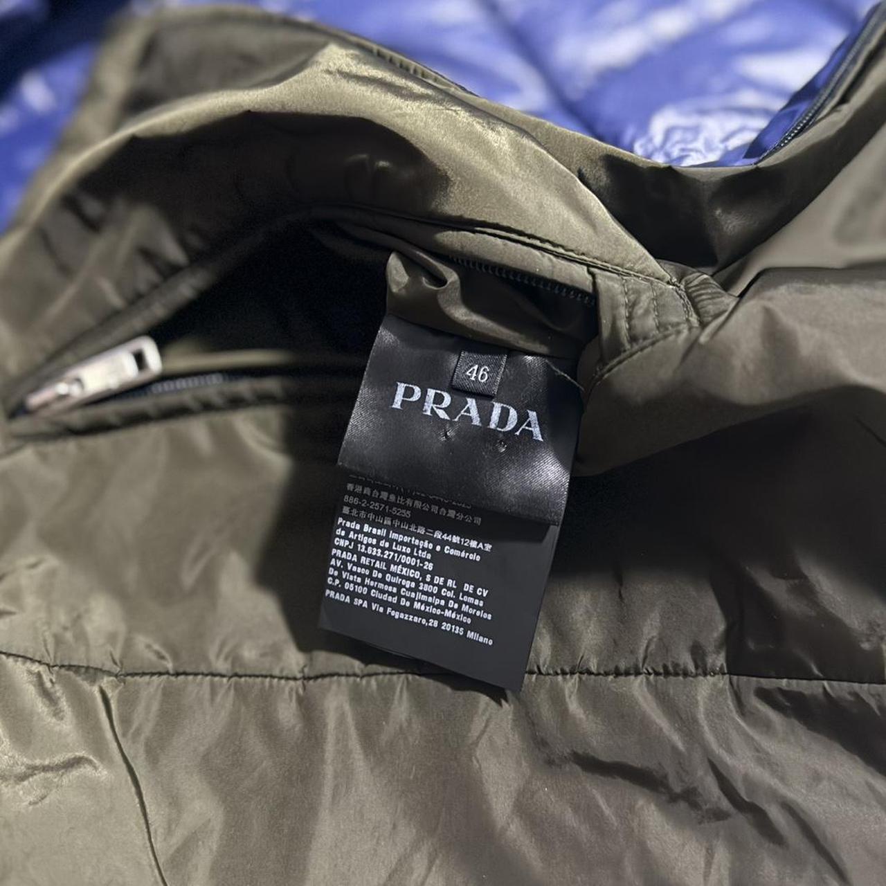 Prada Reversible Nylon Down Jacket | Small, Olive and Blue