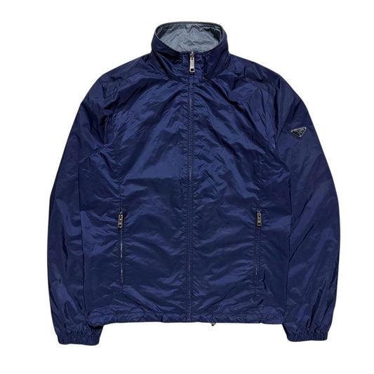 Prada Nylon Reversible Jacket | Small, Navy Blue, Grey