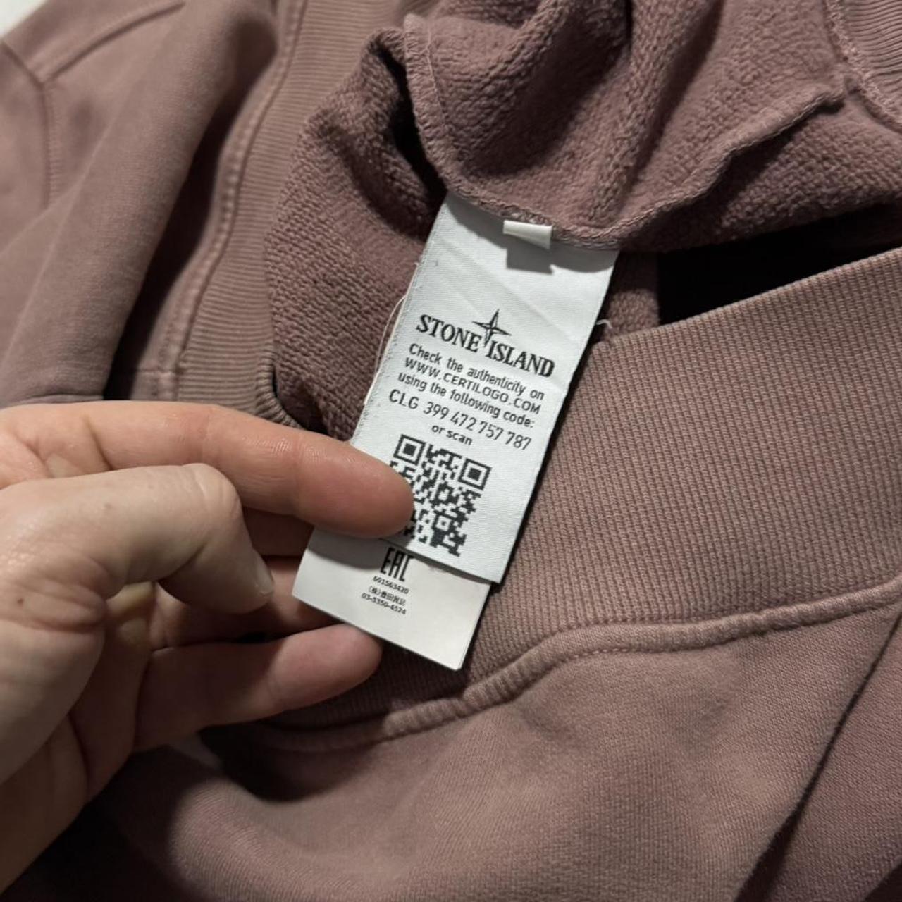 Stone Island Front Logo Pullover Crewneck | Medium, Mauve