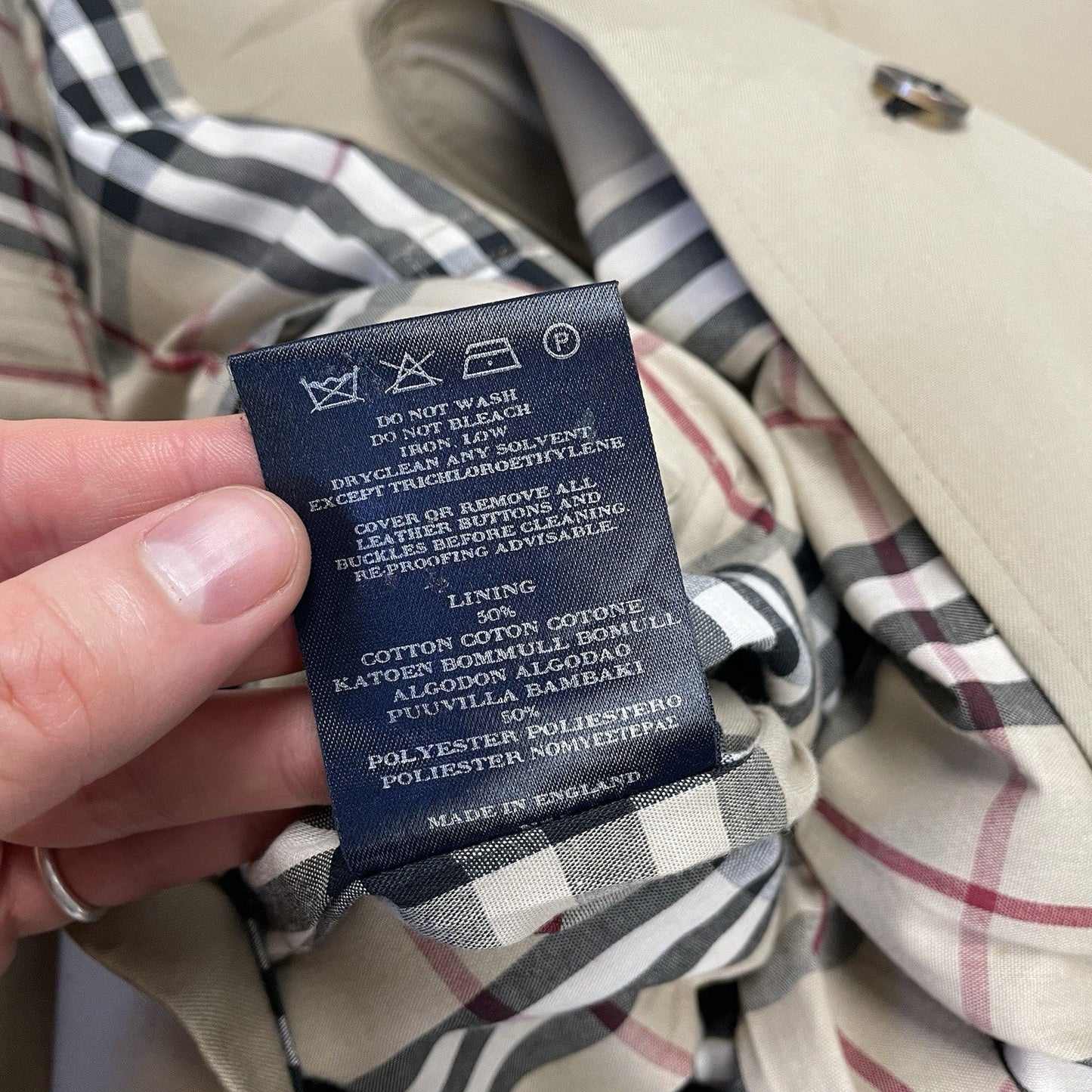 Burberry Nova Check Trench Coat, Size 12 Reg | O/S, Beige
