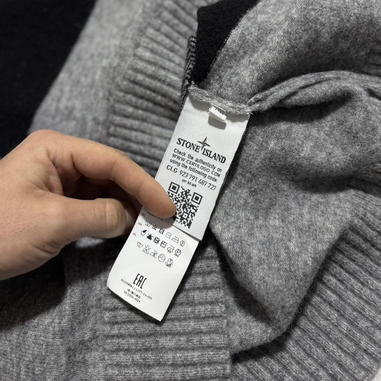 Stone Island Wool Knit Pullover Jumper | XL, Black and Grey