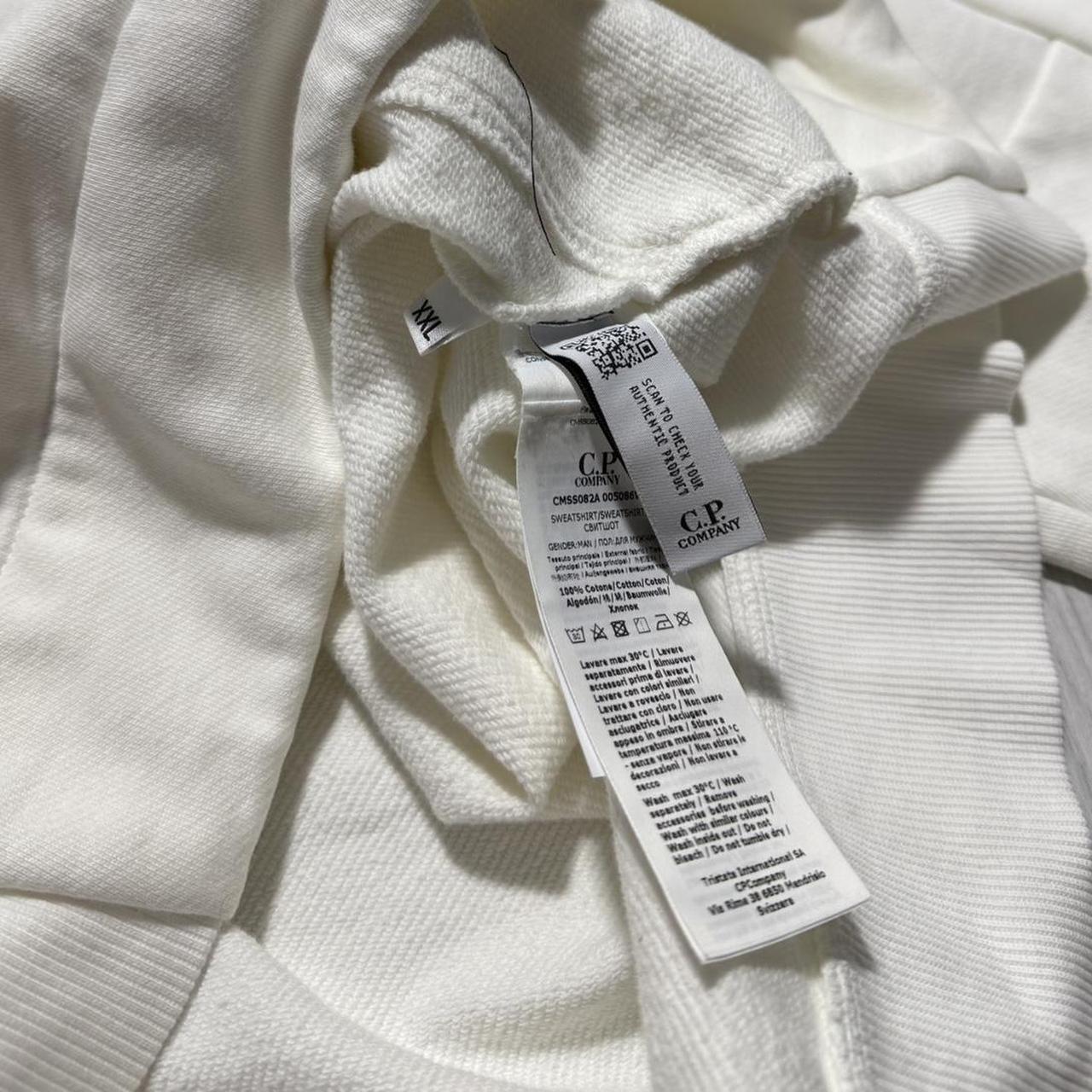 CP Company White Full Zip Goggle Hoodie | XXL, White