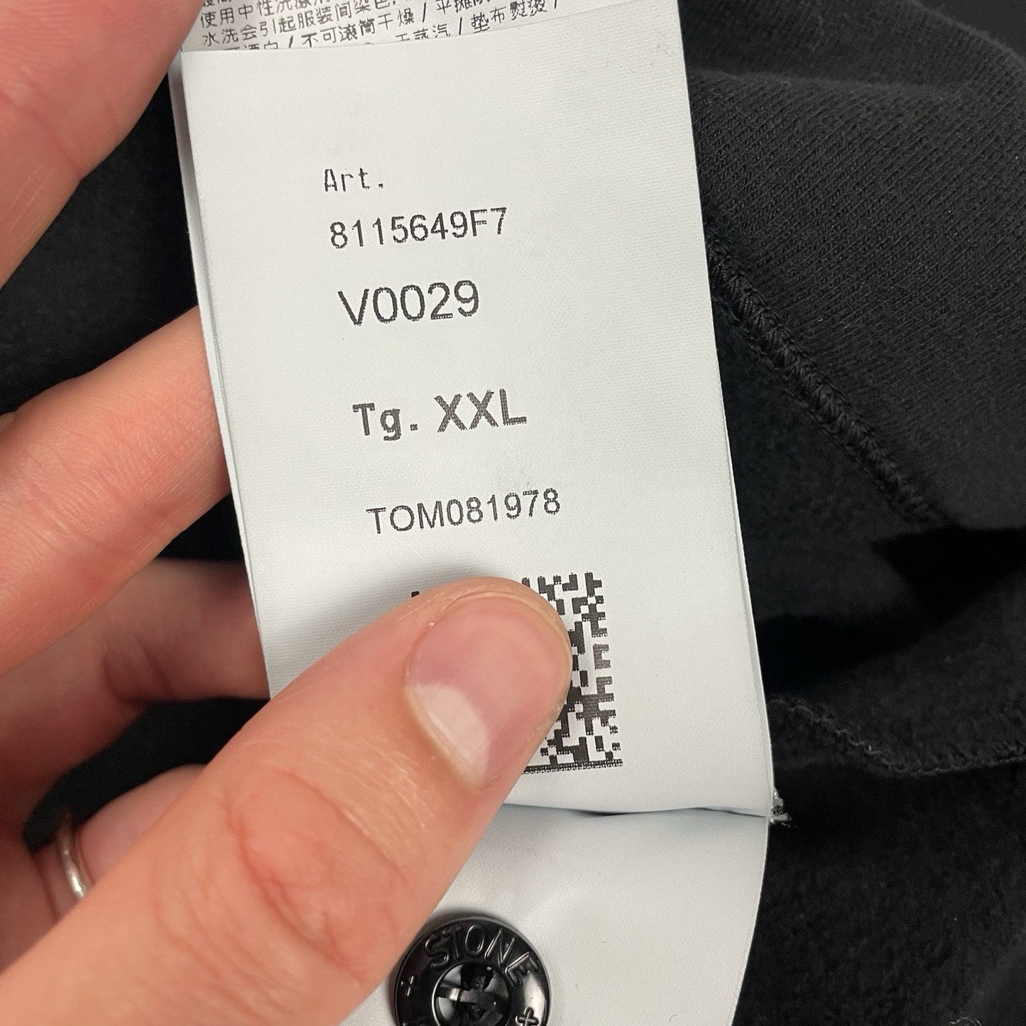 Stone Island Black Felpa Ghost Polo Brand New, Size XXL | XXL, Black