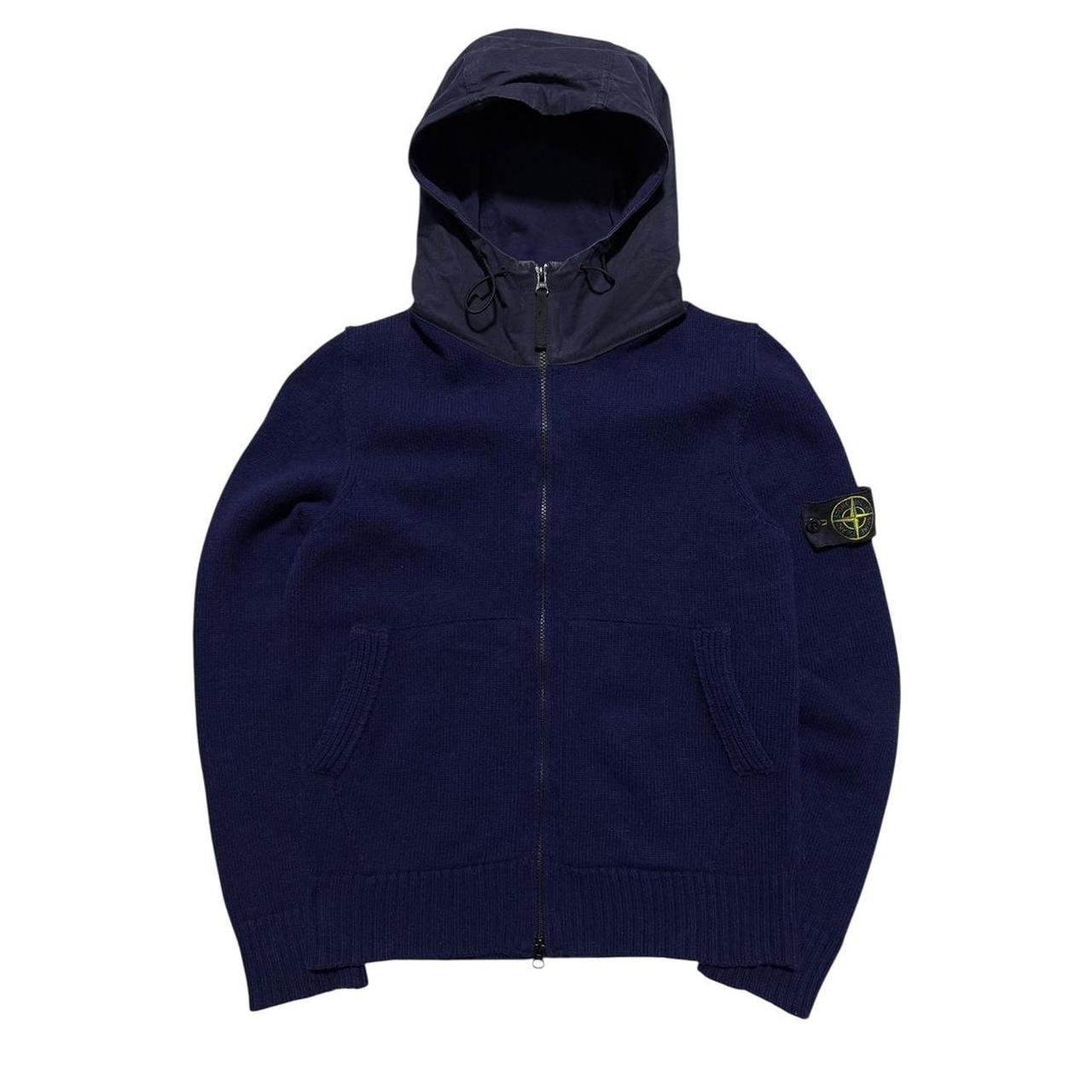 Blue Stone Island Nylon Hoodie STONE ISLAND Hooded Jacket Juniors