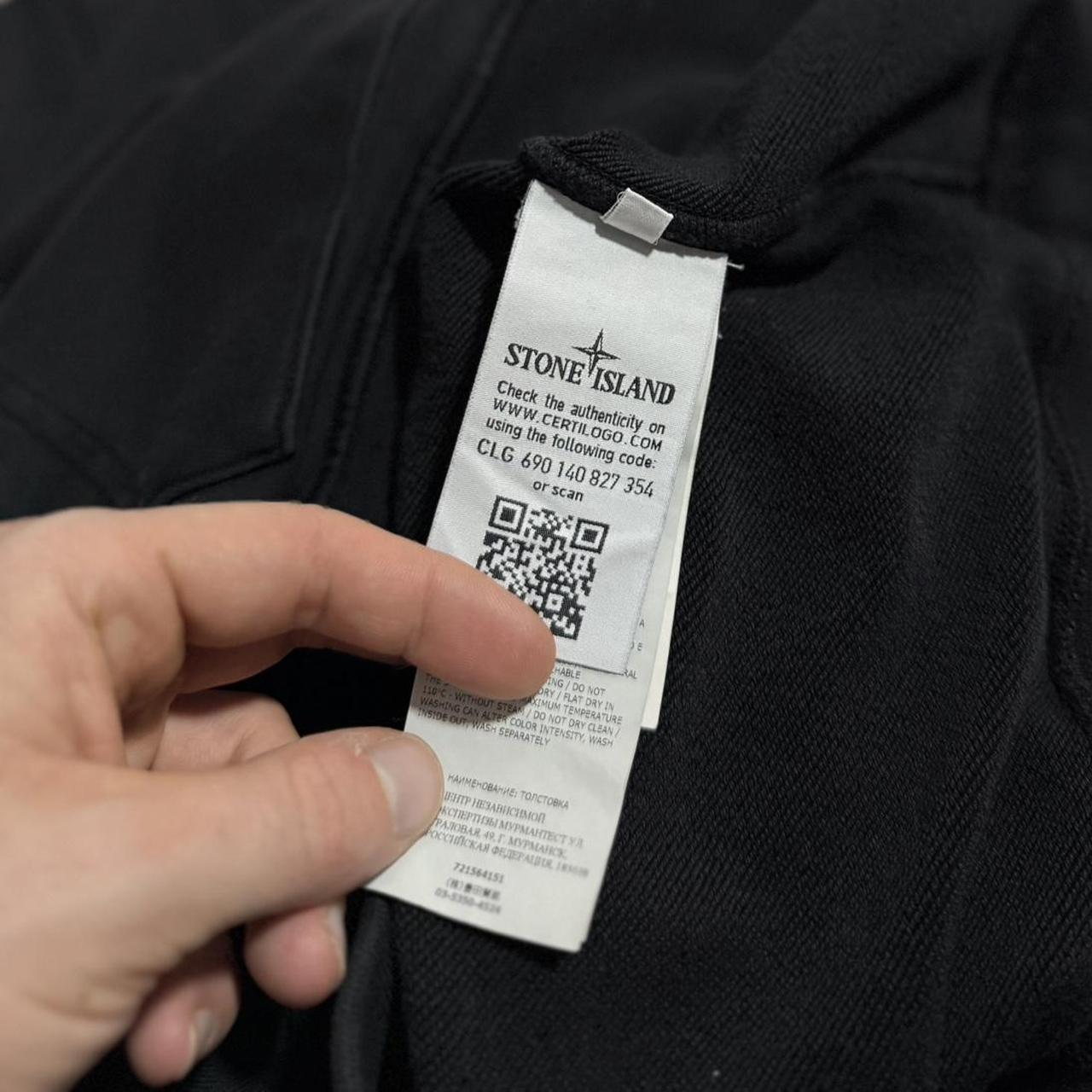 Stone Island Black Pullover Hoodie | Medium, Black