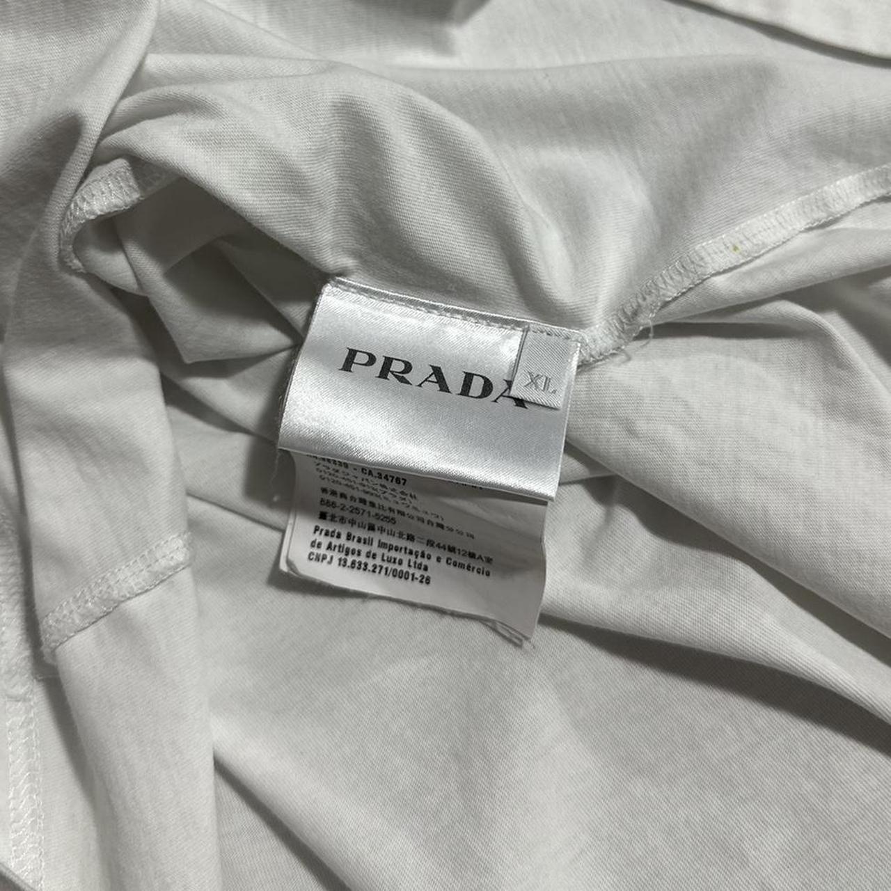 Prada White Print T-Shirt | XL, White