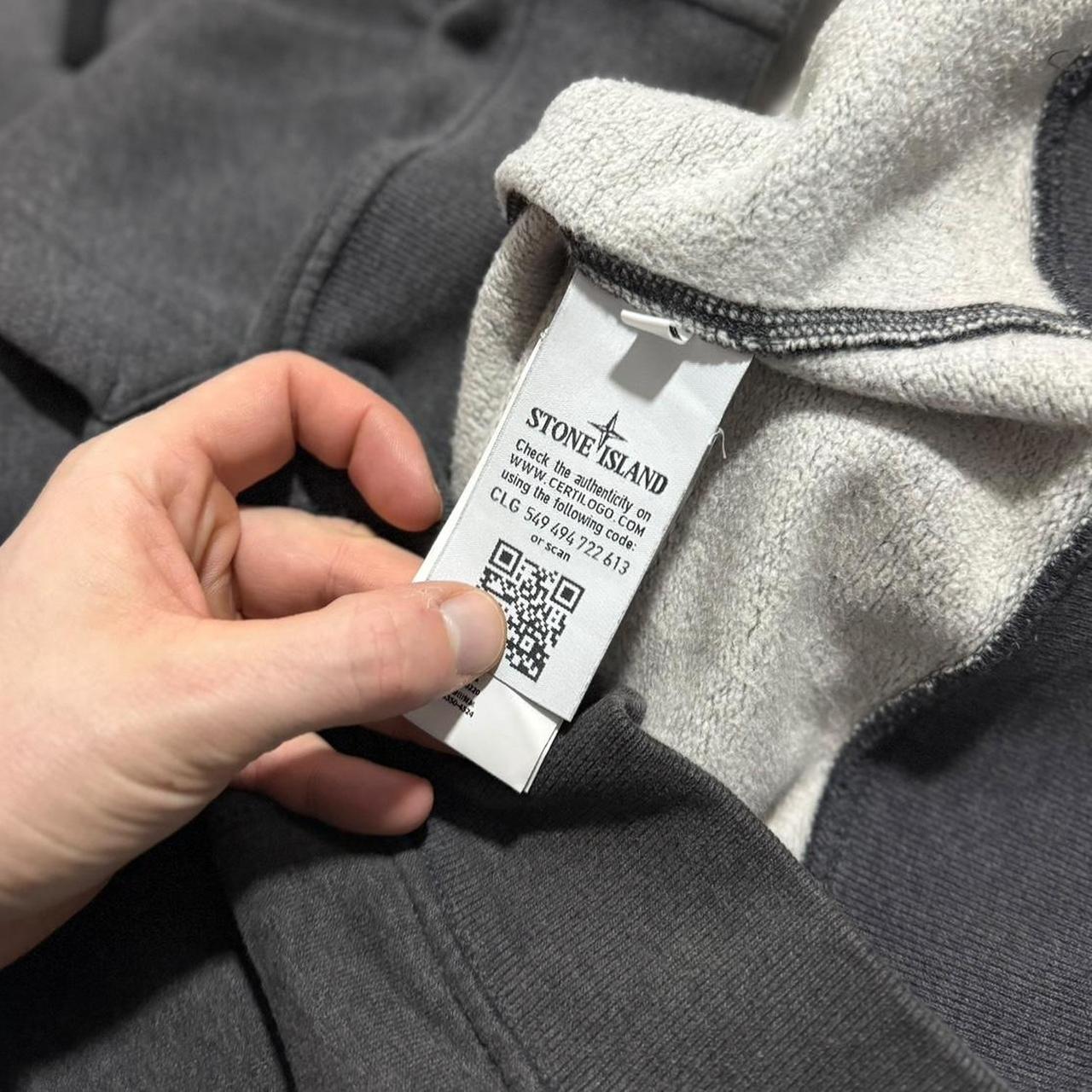 Stone Island Grey Full Zip Hoodie | Medium, Grey