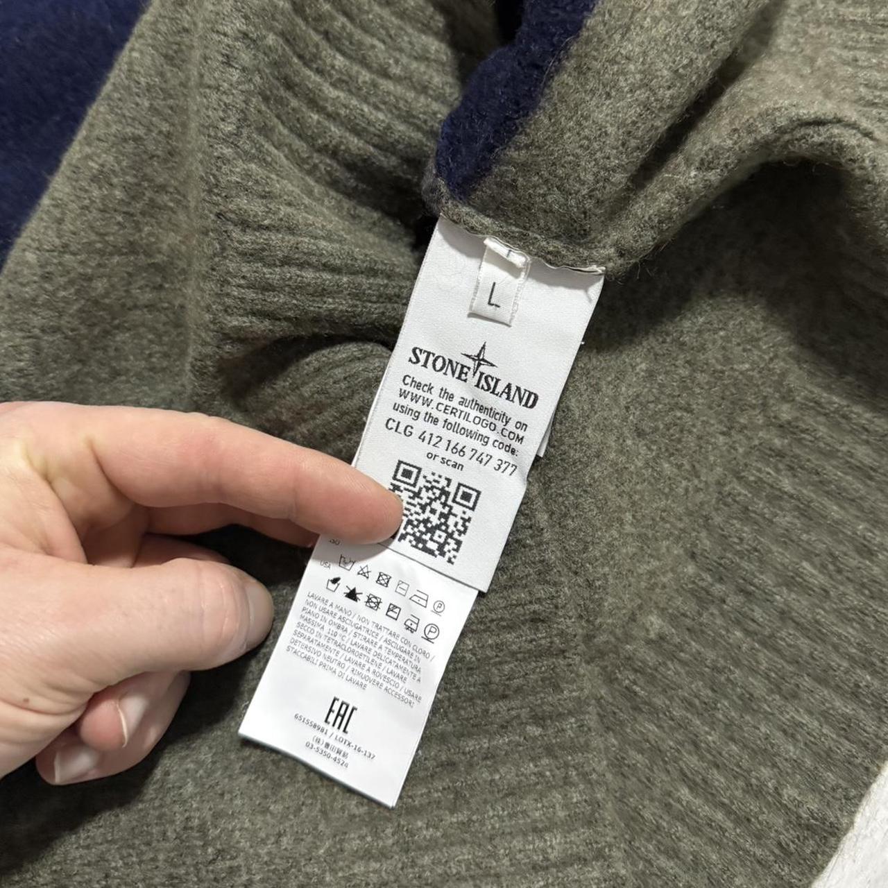 Stone Island Wool Pullover Jumper | Large, Navy, Grey