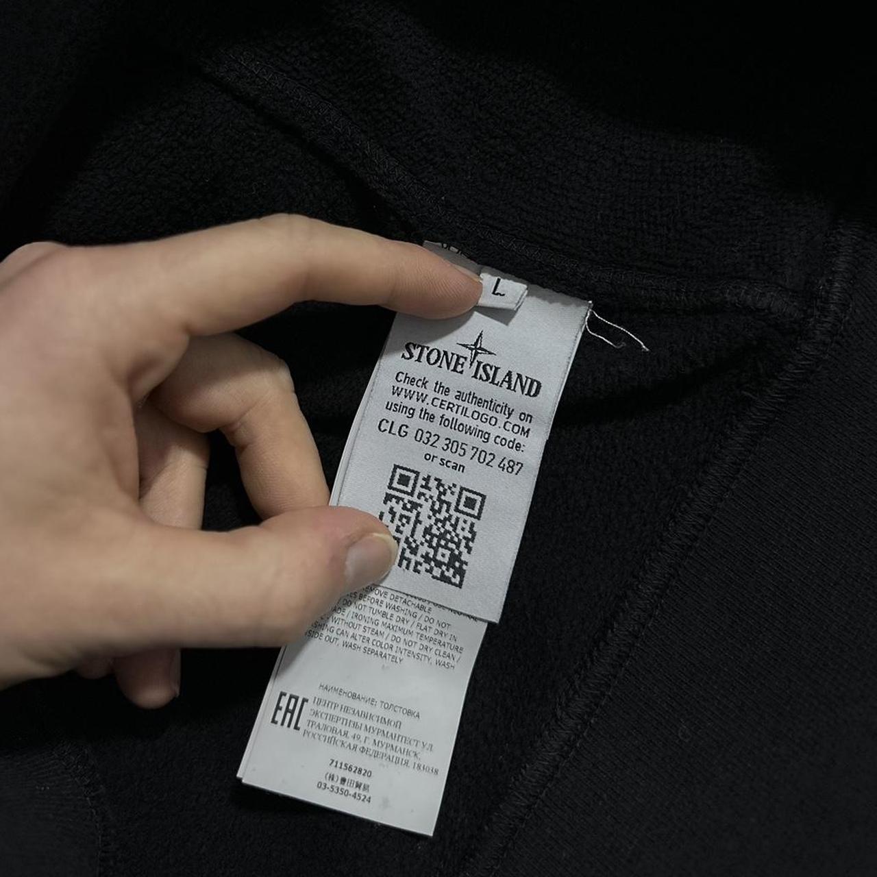 Stone Island Black Pullover Hoodie | Large, Black