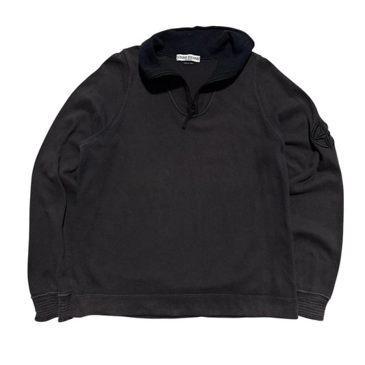 Stone Island Quarter Zip Pullover | Large, Black