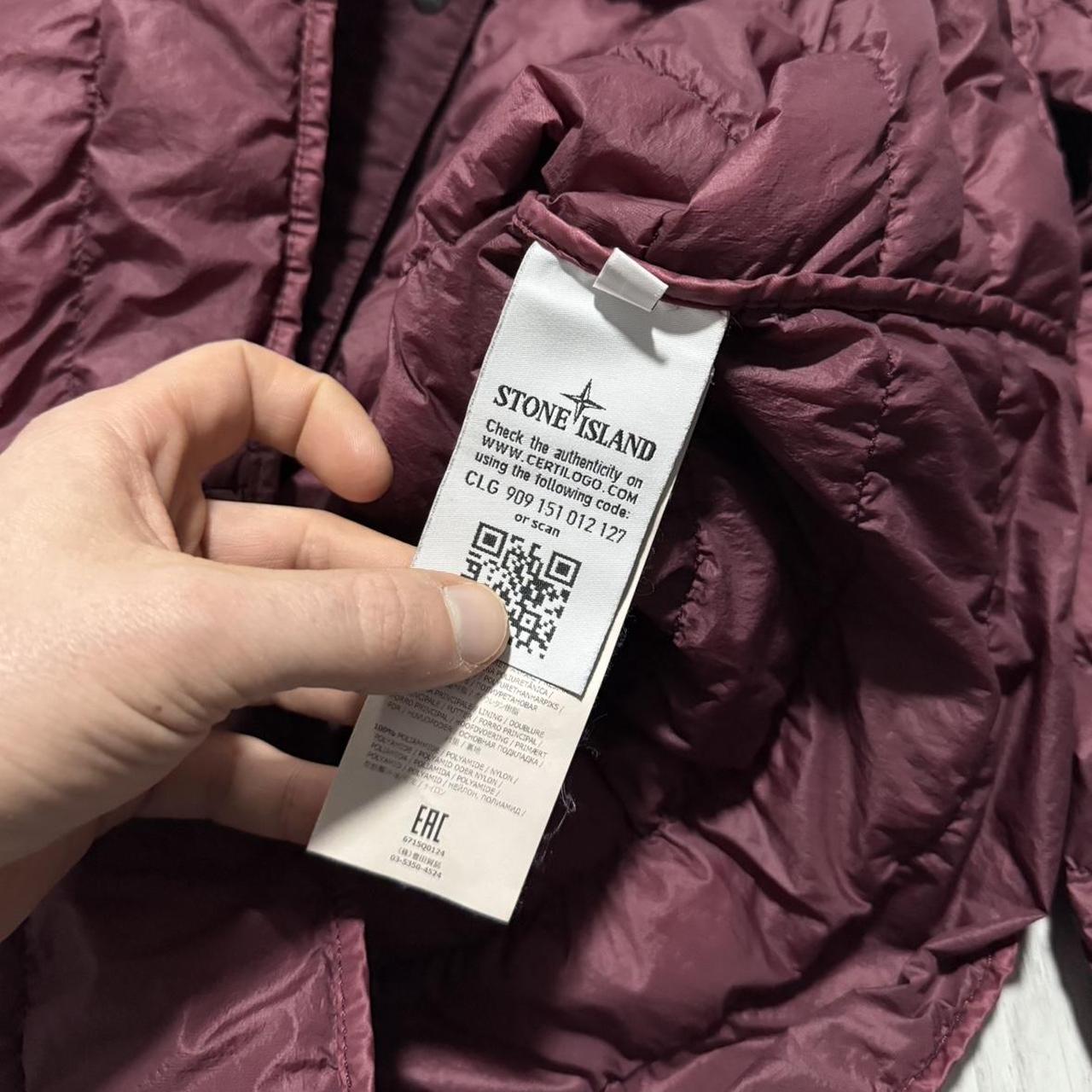 Stone Island Down Overshirt | Large, Burgundy