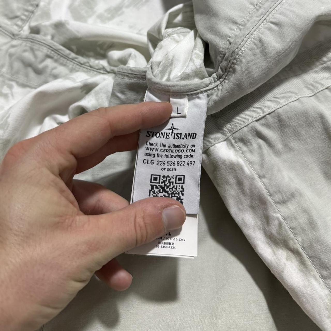 Stone Island Hand Corrosion Raso Field Jacket | Large, White