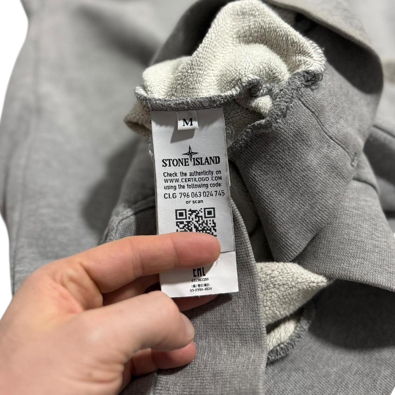 Stone Island Grey Pullover Hoodie | Medium, Grey