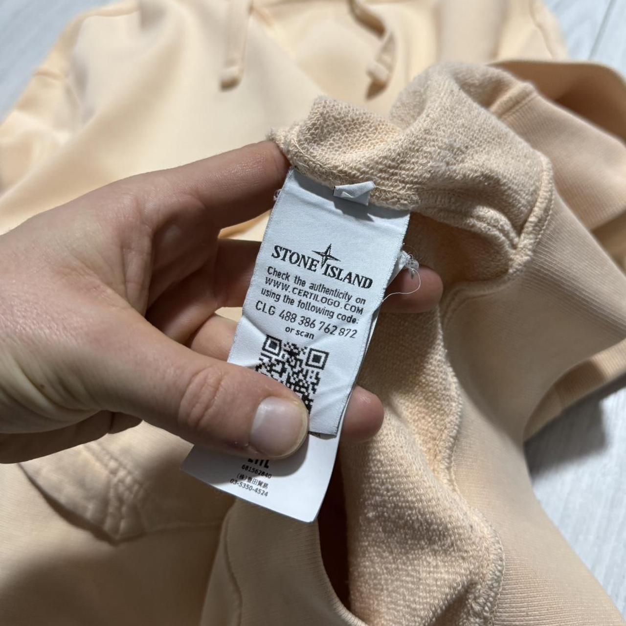 Stone Island Peach Pullover Hoodie | Large, Peach