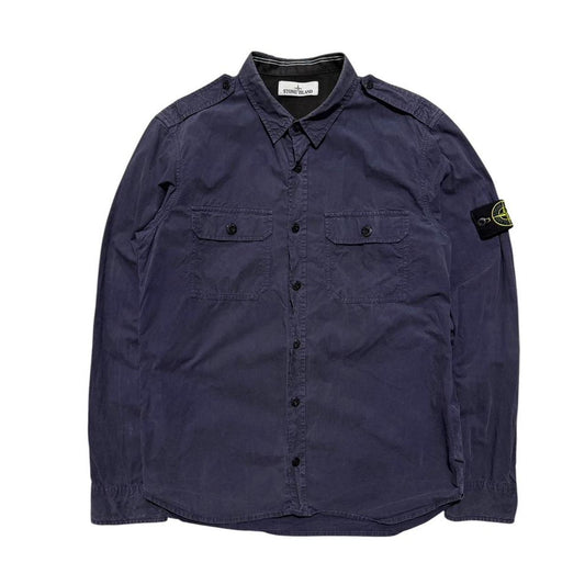 Stone Island Canvas Overshirt | Medium, Navy
