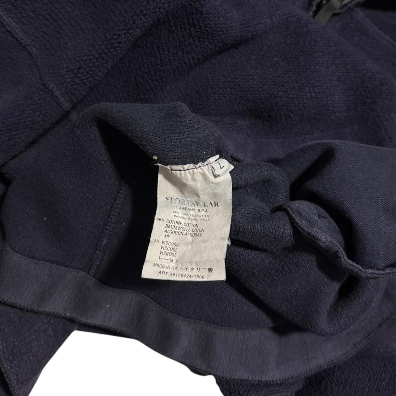 Stone Island Zip Up Knit Hoodie | Large, Navy