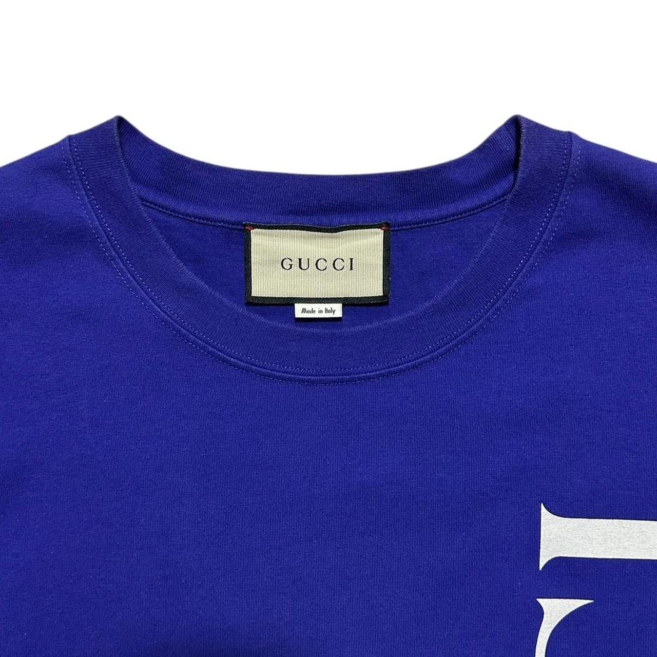 Gucci Vertical Logo T-Shirt | XL, Blue