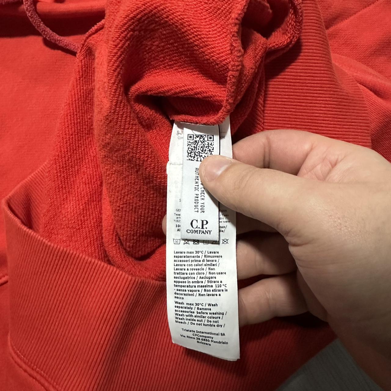 CP Company Red Pullover Hoodie | Small, Red