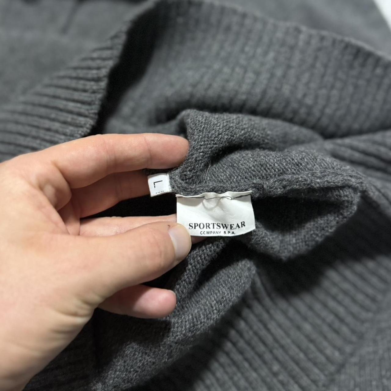 Stone Island Wool Quarter Zip | Large, Grey