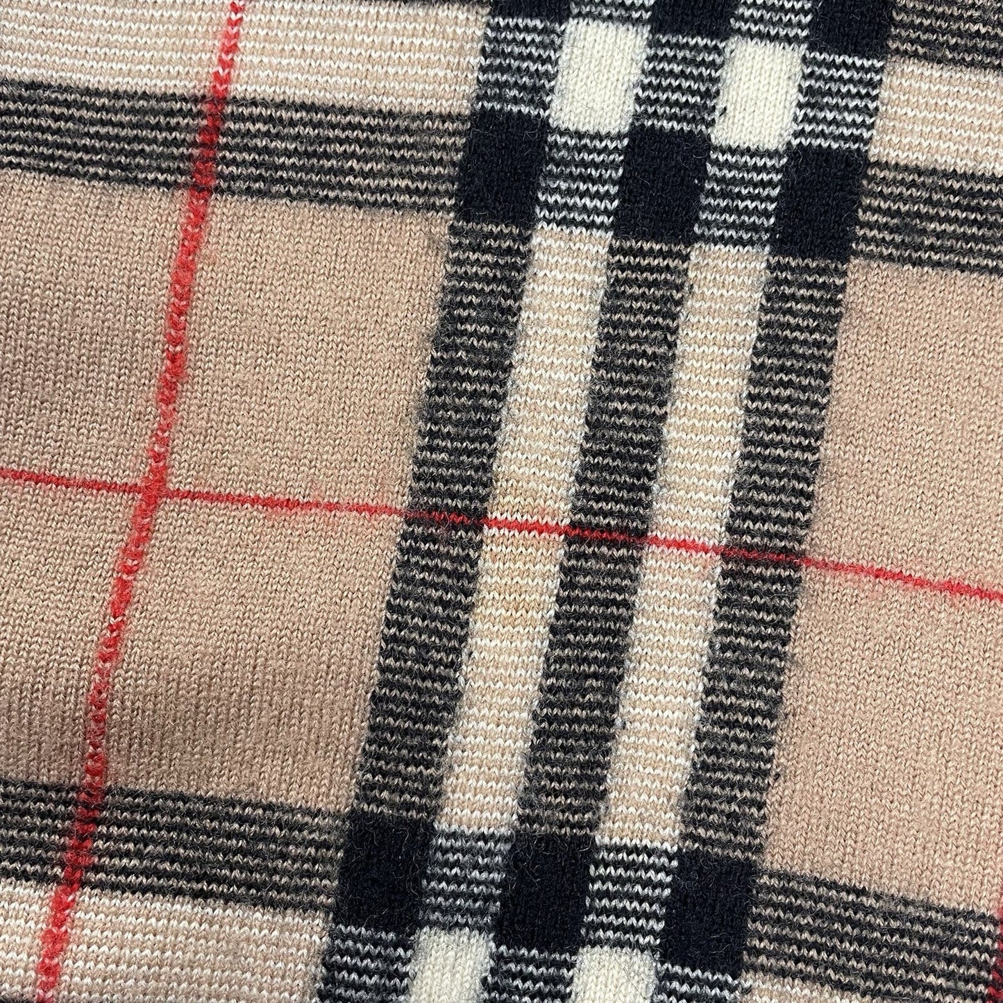 Vintage Burberry Nova Check Knit Vest, Size Small | O/S, Red