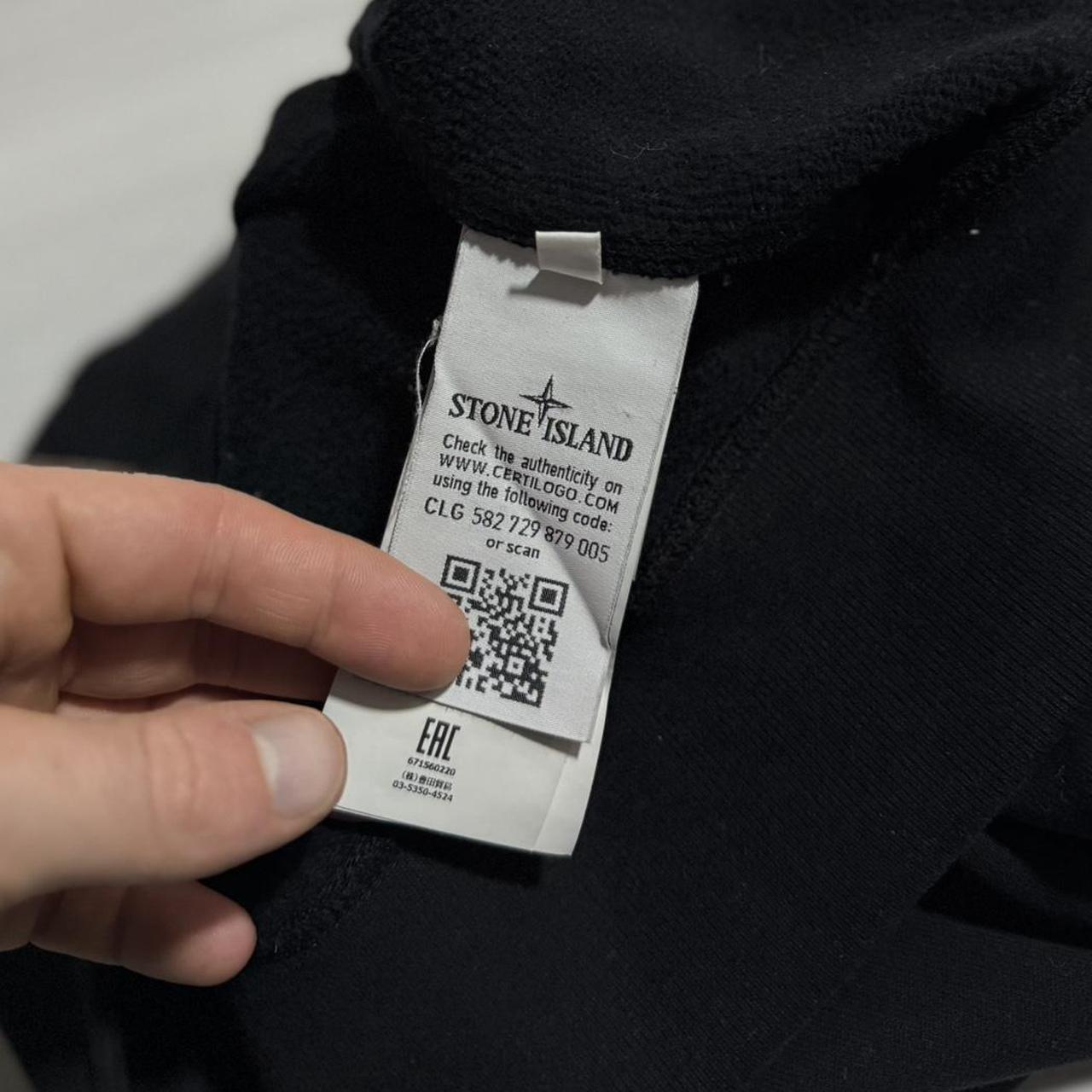 Stone Island Black Full Zip Hoodie | Medium, Black