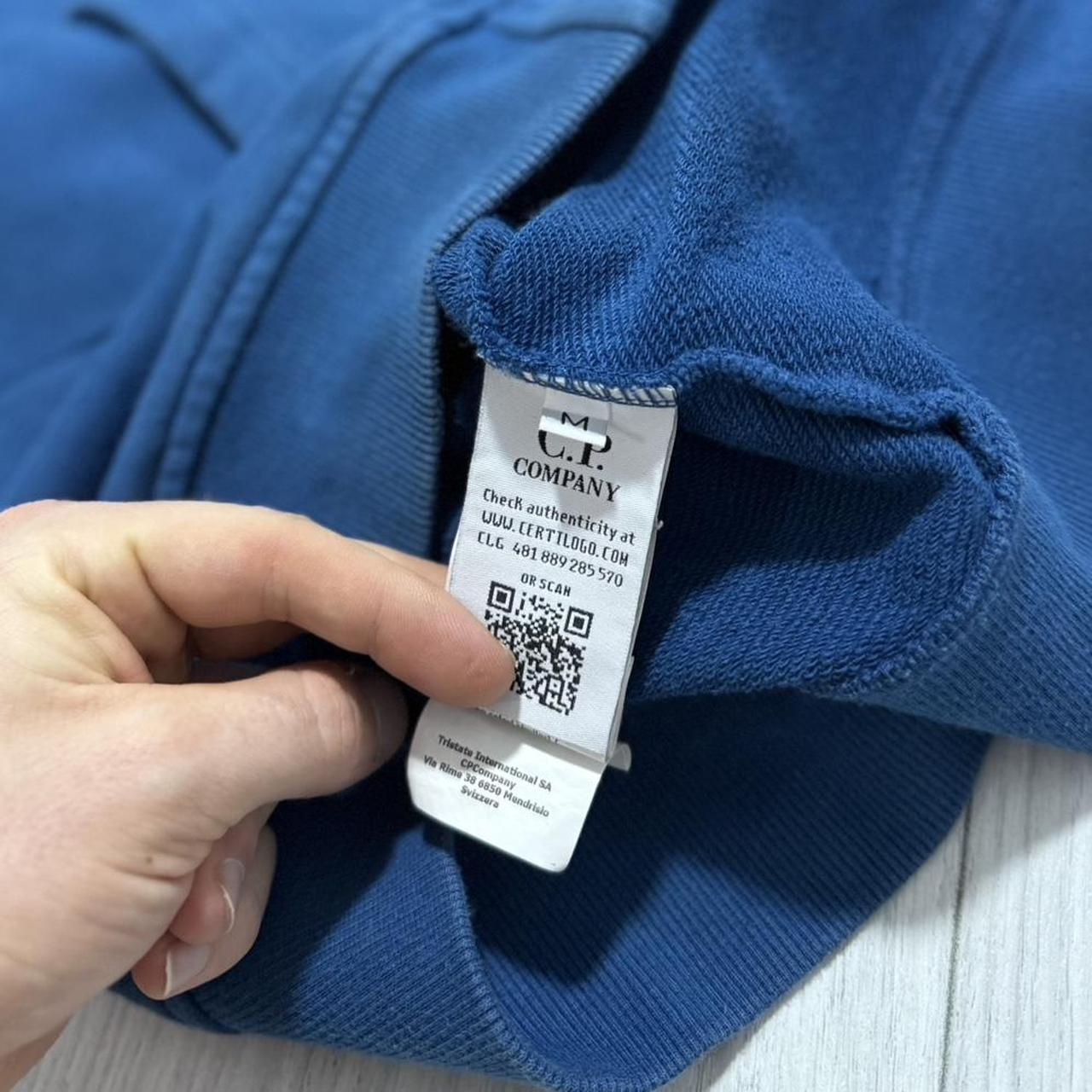 CP Company Blue Full Zip Goggle Hoodie