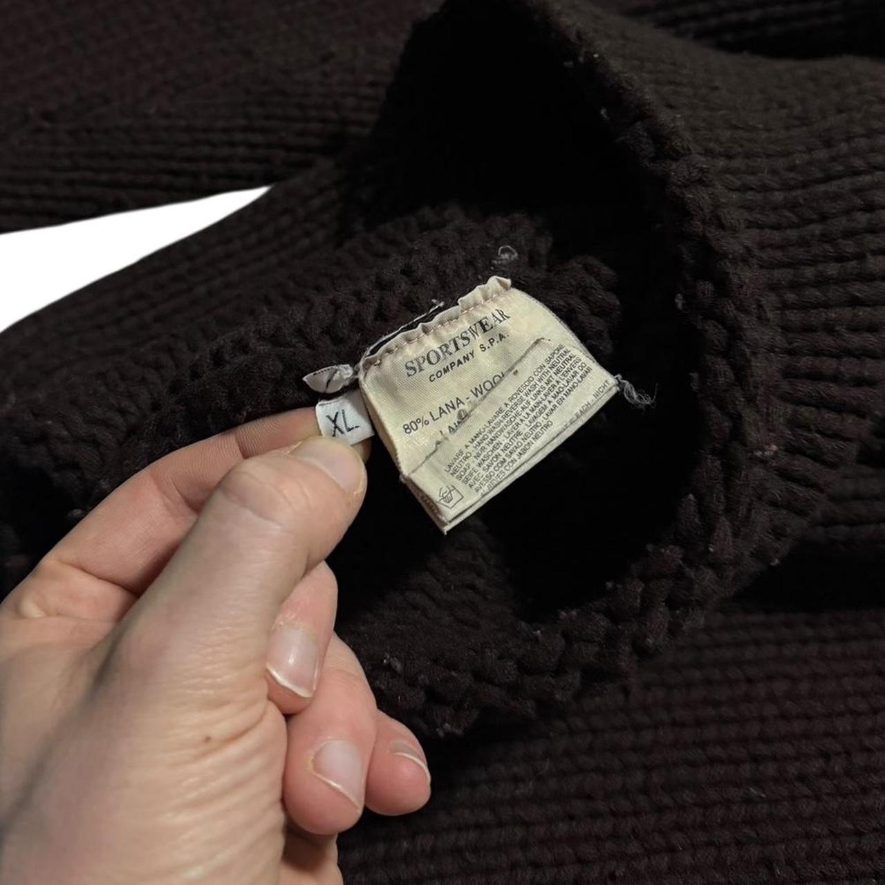 Stone Island Heavy Knit Hoodie | XL, Dark Brown