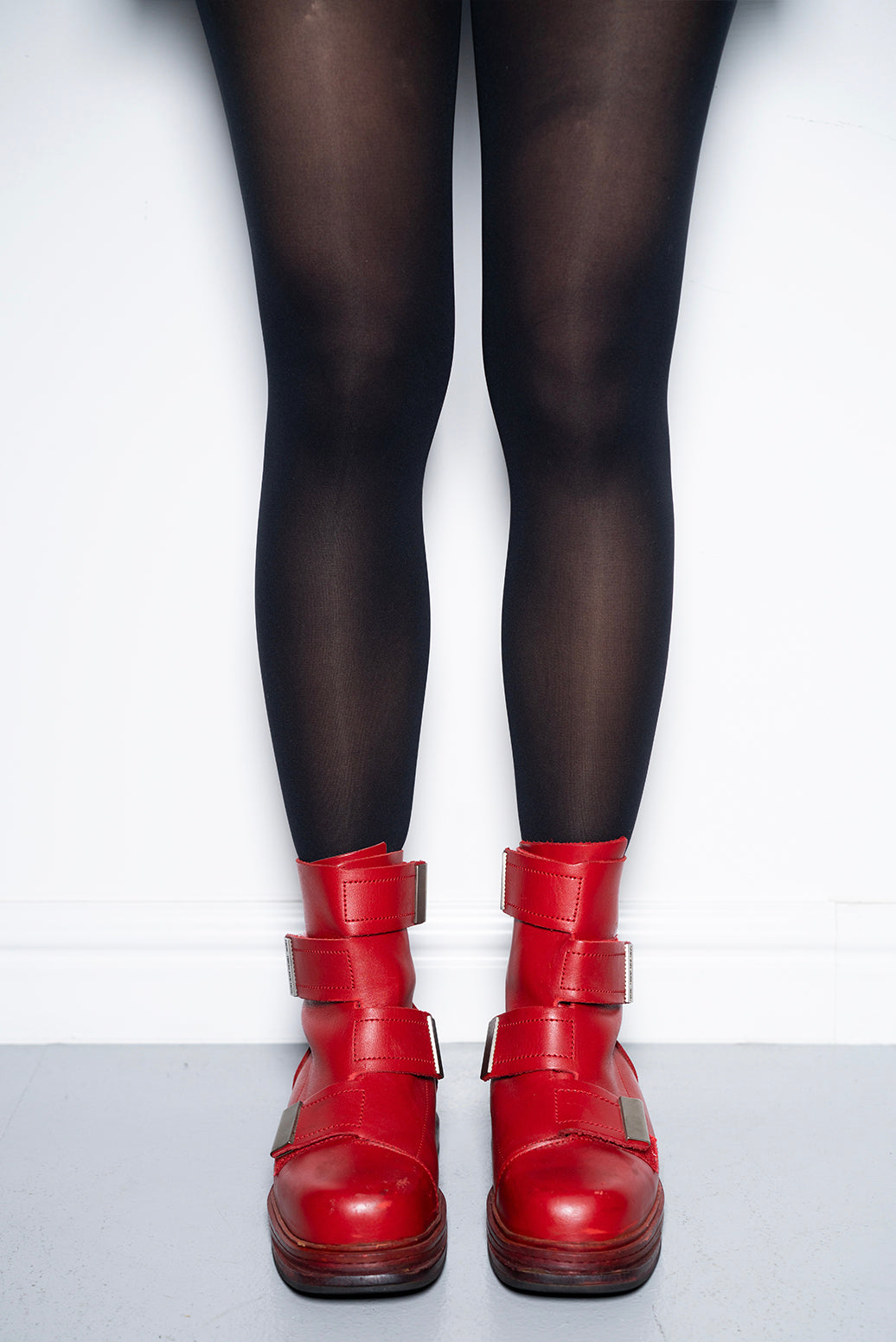 DIRK BIKKEMBERGS 90s RED VELCRO BOOTS (EU 37) | DEFAULT TITLE, Red