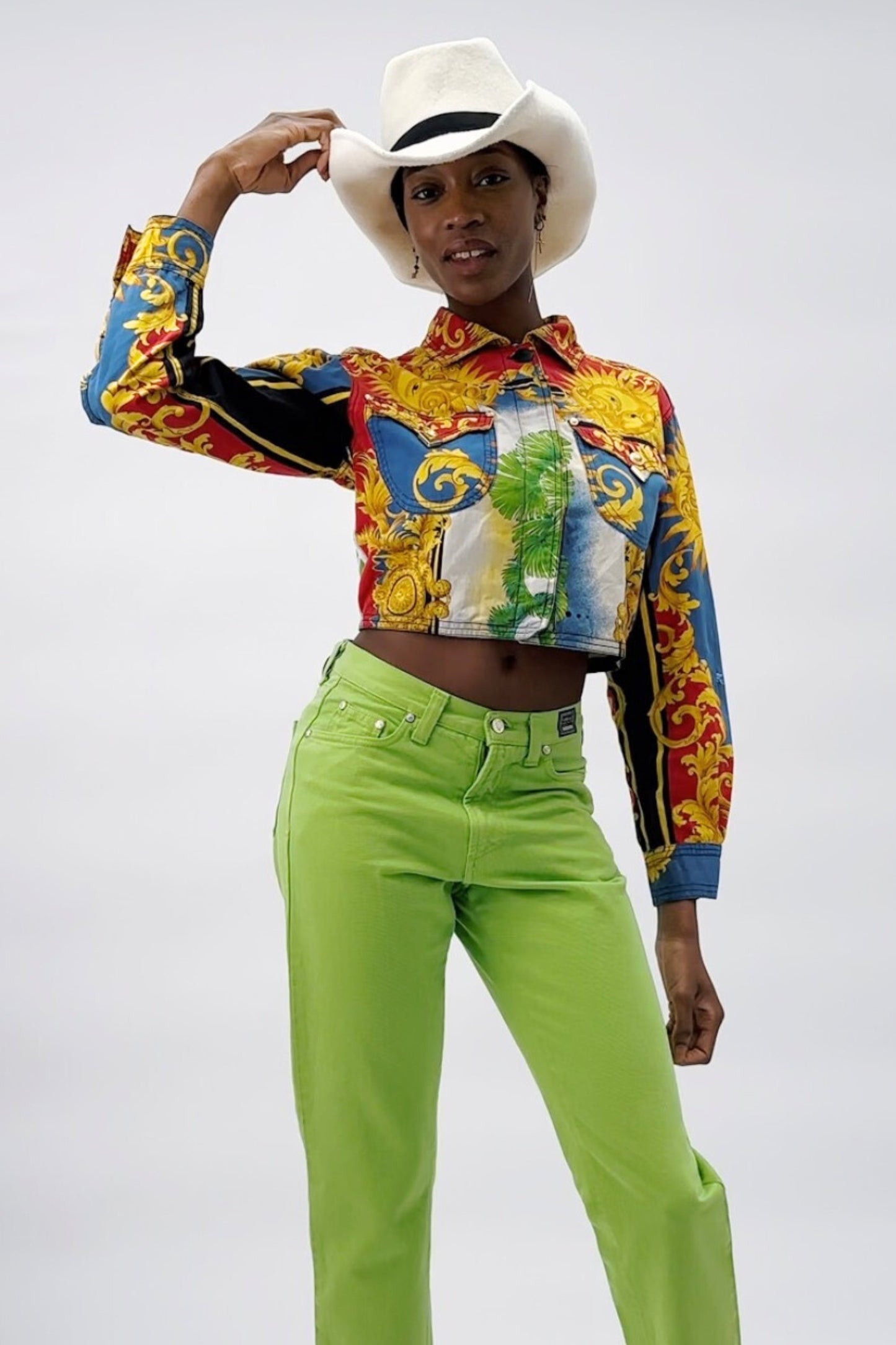 Gianni Versace S/S 1993 Baroque Sun Cropped Jacket